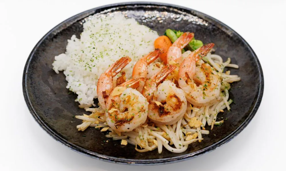 Garlic Shrimp Plate at Chibo, a Japanese Restaurant in Torrance